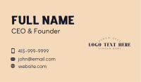 Glamorous Agency Wordmark Business Card