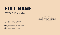 Glamorous Agency Wordmark Business Card Design
