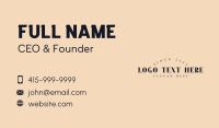 Glamorous Agency Wordmark Business Card