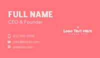 Girly Pink Wordmark Business Card