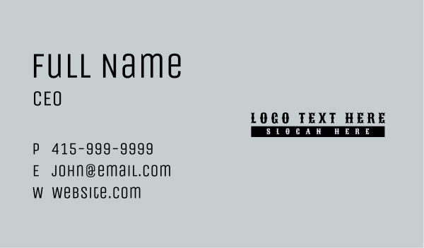 Punk Classic Wordmark Business Card Design