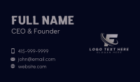 Multimedia Swoosh Sport Letter F Business Card Design