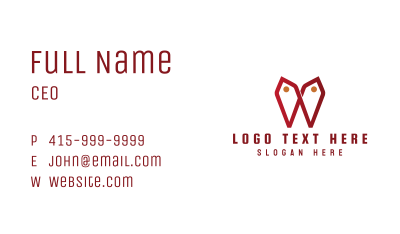Price Tag Letter W Business Card