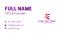 Digital Tech Software Letter E Business Card