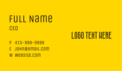 Simple Modern Wordmark Business Card