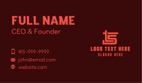 Red Number 5 Stroke Business Card