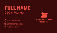 Red Number 5 Stroke Business Card Design