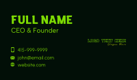 Green Neon Wordmark Business Card Design