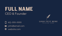 Luxurious Feather Writer Business Card