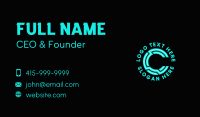 Neon Technology Letter C  Business Card Design