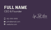 Fashion Script Business Wordmark Business Card