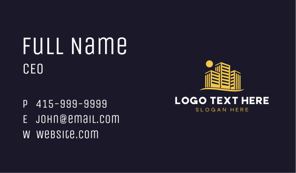 Building Real Estate Contractor Business Card Design
