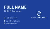 Tech Blue Hexagon Business Card