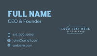 Generic Industry Wordmark Business Card Design