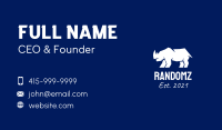 White Rhino Silhouette  Business Card