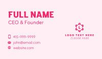 Pink Flower Letter Business Card