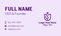 Purple Flower Person  Business Card Design