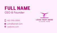 Pink Gymnast Balance Business Card Design