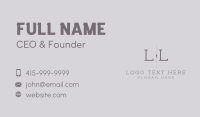 Generic Company Letter Business Card