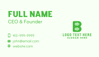 Green Leaf Letter B Business Card Design