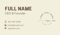 Vintage Designer Boutique Wordmark Business Card