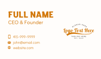 Classic Retro Brand Wordmark Business Card