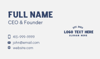 Blue Modern Wordmark  Business Card