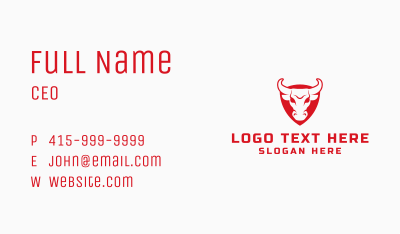 Fierce Bull Head Business Card