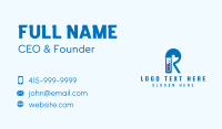 Blue Test Tube Letter R Business Card Design