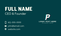 Anaglyph Tech Letter P Business Card