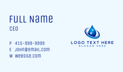 Sparkling Water Droplet Business Card
