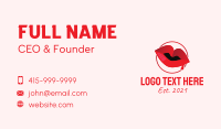 Red Drip Lips Business Card Design