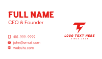 Lightning Strike Letter T Business Card