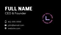 Futuristic Neon Lettermark Business Card