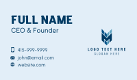 Corporate Blue Letter M Business Card