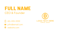 Golden Bitcoin Letter B Business Card Design