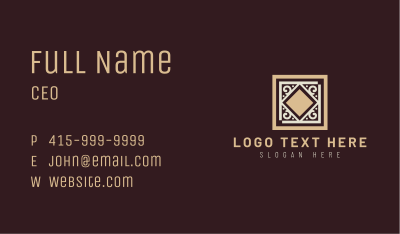 Ornate Tile Flooring Business Card