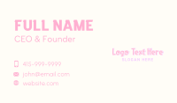 Pastel Fun Wordmark Business Card