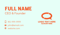 Orange Chat Bubble  Business Card