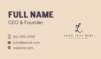 Fashion Boutique Letter L Business Card