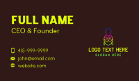 Neon DJ Girl Business Card