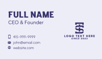 Blue T & S Monogram Business Card