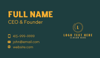 Gold Luxury Chain Letter Business Card