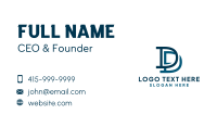 Blue Generic Letter D & D Business Card