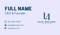 Minimalist Letter LA Business Business Card