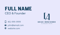 Minimalist Letter LA Business Business Card Design