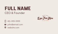 Retro Script Wordmark Business Card