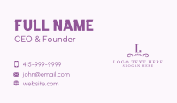 Purple Boutique Accessories Letter  Business Card