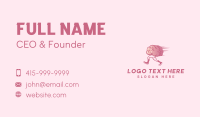 Running Cartoon Brain Business Card