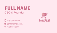 Running Cartoon Brain Business Card